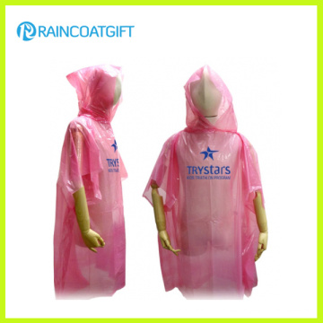 Poncho de lluvia desechables rosa PE Rpe-002